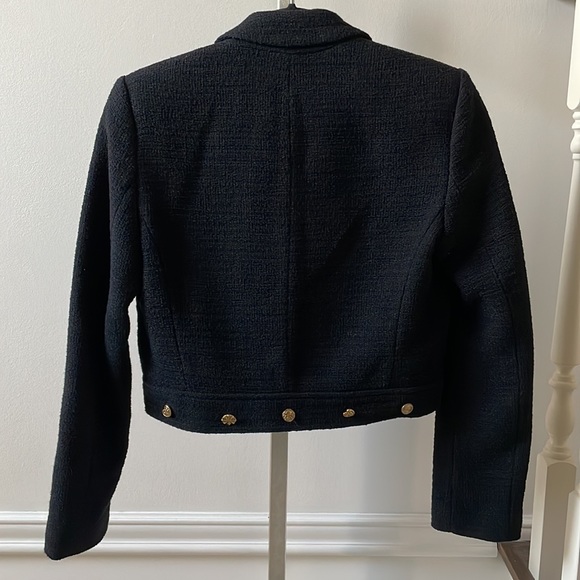 Zara cropped button blazer black 8392/811/800 sz XS - Picture 6 of 9
